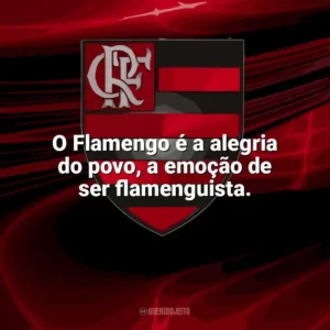 O Flamengo é a alegria do povo, a emoção de ser flamenguista. Flamengo