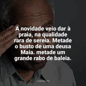 A novidade veio dar à praia, na qualidade rara de sereia. Metade o busto de uma deusa Maia. metade um grande rabo de baleia. Gilberto Gil