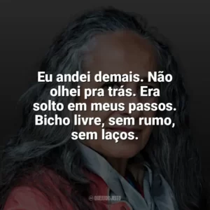 Eu andei demais. Não olhei pra trás. Era solto em meus passos. Bicho livre, sem rumo, sem laços. Maria Bethânia