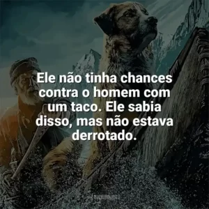 Ele não tinha chances contra o homem com um taco. Ele sabia disso, mas não estava derrotado. O Chamado Da Floresta (Filme)