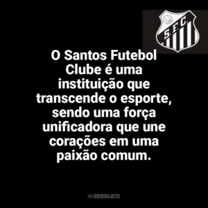 O Santos Futebol Clube é uma instituição que transcende o esporte, sendo uma força unificadora que une corações em uma paixão comum. Santos Futebol Clube