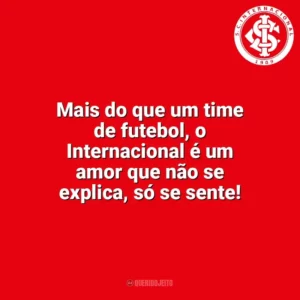 Mais do que um time de futebol, o Internacional é um amor que não se explica, só se sente! Sport Club Internacional