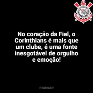No coração da Fiel, o Corinthians é mais que um clube, é uma fonte inesgotável de orgulho e emoção! Corinthians