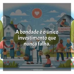 A bondade é o único investimento que nunca falha.