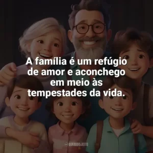 A família é um refúgio de amor e aconchego em meio às tempestades da vida. Dia da Família
