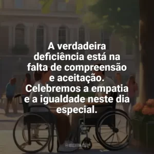 A verdadeira deficiência está na falta de compreensão e aceitação. Celebremos a empatia e a igualdade neste dia especial. Dia da Pessoa com Deficiência
