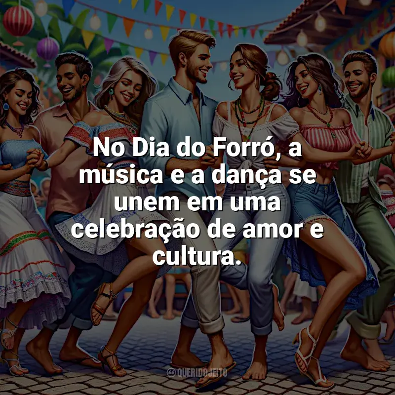 Frases Feliz Dia do Forró: No Dia do Forró, a música e a dança se unem em uma celebração de amor e cultura.