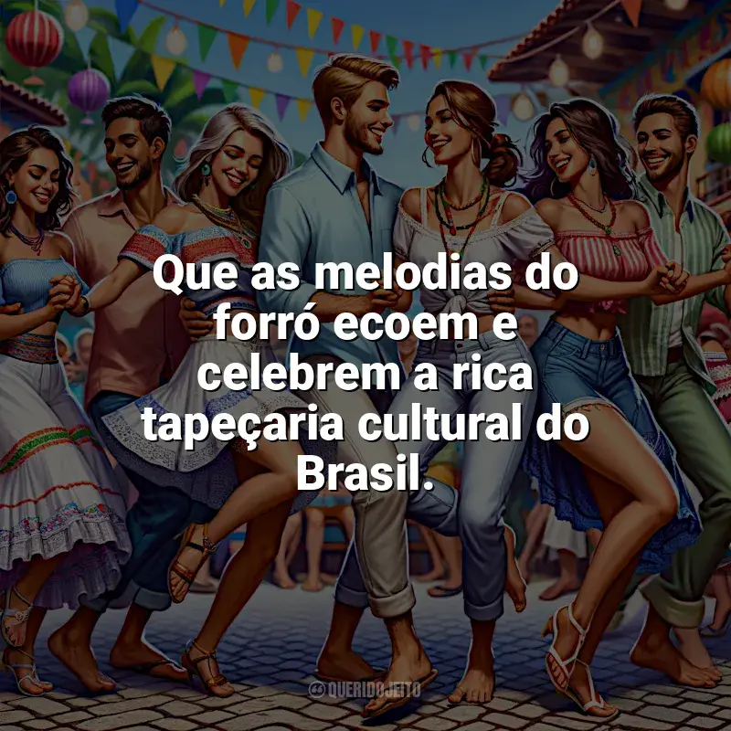 Frases Dia do Forró homenagem: Que as melodias do forró ecoem e celebrem a rica tapeçaria cultural do Brasil.