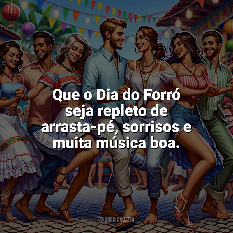 Frases Dia do Forró: Que o Dia do Forró seja repleto de arrasta-pé, sorrisos e muita música boa.