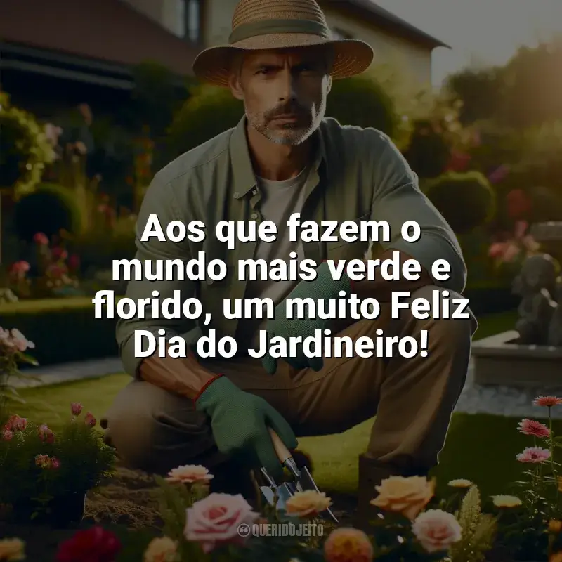 Frases do Dia do Jardineiro: Aos que fazem o mundo mais verde e florido, um muito Feliz Dia do Jardineiro!