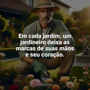 Em cada jardim, um jardineiro deixa as marcas de suas mãos e seu coração. Dia do Jardineiro