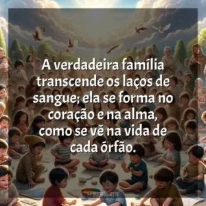 A verdadeira família transcende os laços de sangue; ela se forma no coração e na alma, como se vê na vida de cada órfão.