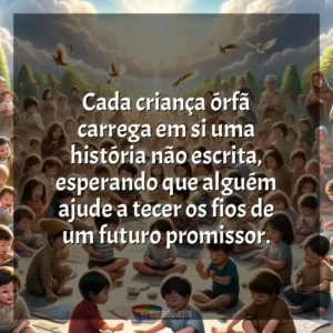 Cada criança órfã carrega em si uma história não escrita, esperando que alguém ajude a tecer os fios de um futuro promissor.