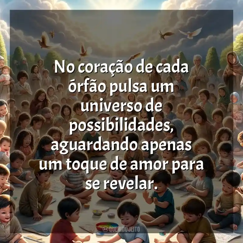 Dia do Órfão frases: No coração de cada órfão pulsa um universo de possibilidades, aguardando apenas um toque de amor para se revelar.