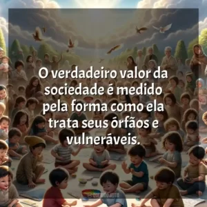 O verdadeiro valor da sociedade é medido pela forma como ela trata seus órfãos e vulneráveis.