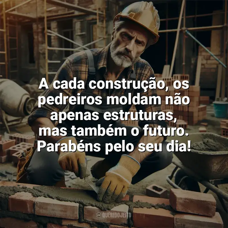 Frases do Dia do Pedreiro: A cada construção, os pedreiros moldam não apenas estruturas, mas também o futuro. Parabéns pelo seu dia!