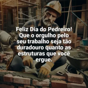 Feliz Dia do Pedreiro! Que o orgulho pelo seu trabalho seja tão duradouro quanto as estruturas que você ergue. Dia do Pedreiro