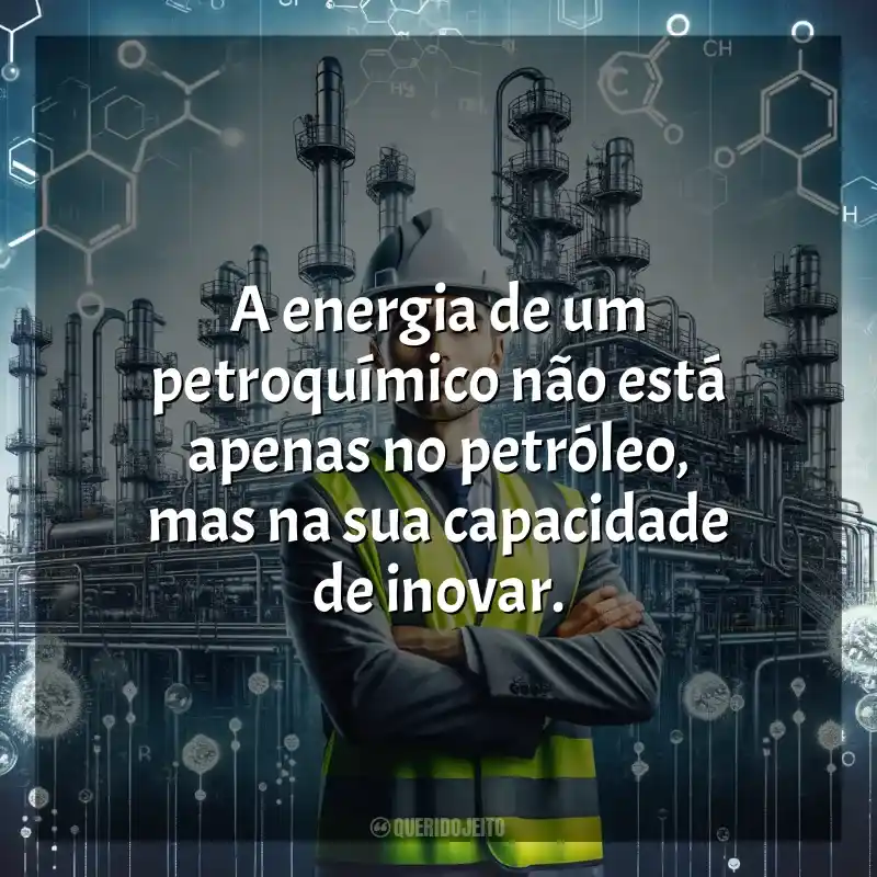 Frases Feliz Dia do Petroquímico: A energia de um petroquímico não está apenas no petróleo, mas na sua capacidade de inovar.