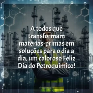 A todos que transformam matérias-primas em soluções para o dia a dia, um caloroso Feliz Dia do Petroquímico!