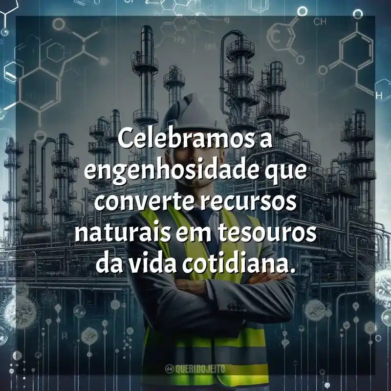 Frases do Dia do Petroquímico: Celebramos a engenhosidade que converte recursos naturais em tesouros da vida cotidiana.
