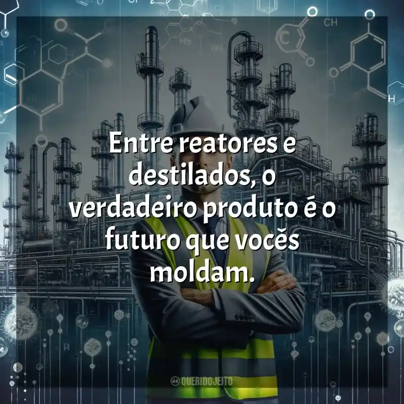 Frases Dia do Petroquímico: Entre reatores e destilados, o verdadeiro produto é o futuro que vocês moldam.