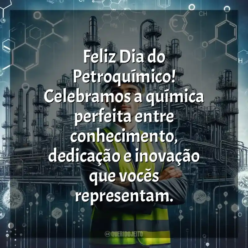 Frases Feliz Dia do Petroquímico: Feliz Dia do Petroquímico! Celebramos a química perfeita entre conhecimento, dedicação e inovação que vocês representam.