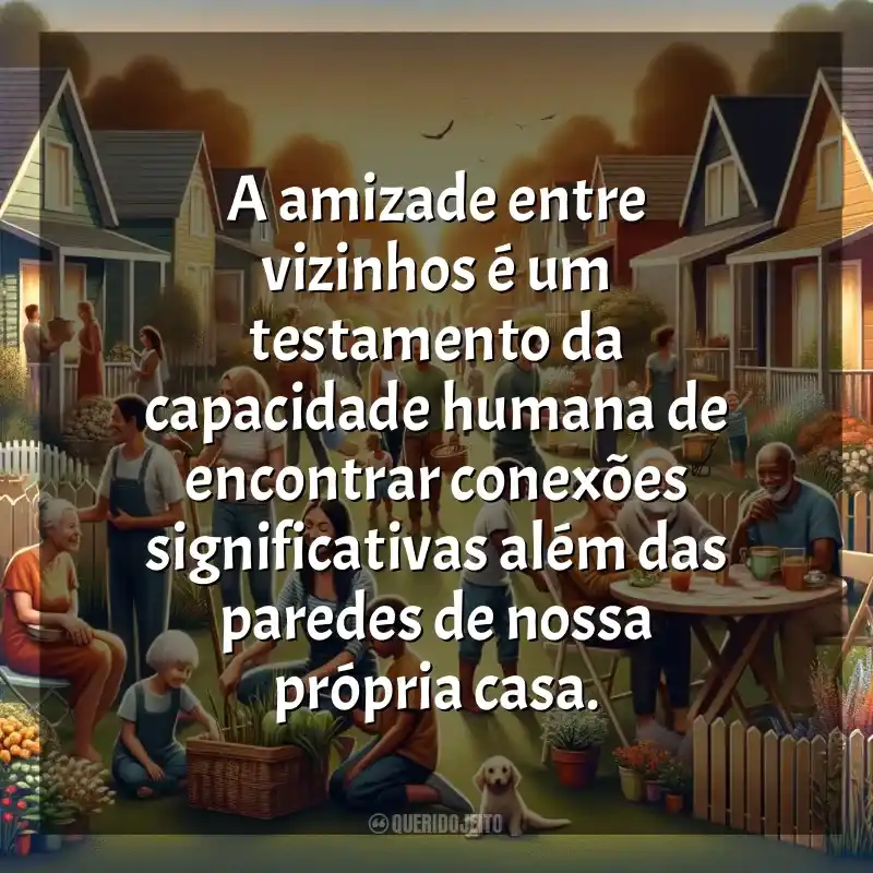 Frases do Dia do Vizinho: A amizade entre vizinhos é um testamento da capacidade humana de encontrar conexões significativas além das paredes de nossa própria casa.