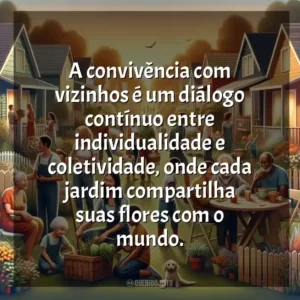 A convivência com vizinhos é um diálogo contínuo entre individualidade e coletividade, onde cada jardim compartilha suas flores com o mundo.
