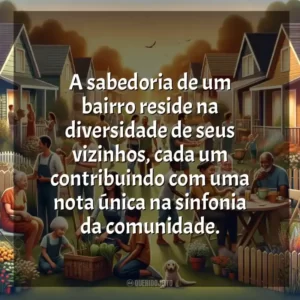 A sabedoria de um bairro reside na diversidade de seus vizinhos, cada um contribuindo com uma nota única na sinfonia da comunidade.