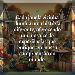 Cada janela vizinha ilumina uma história diferente, oferecendo um mosaico de experiências que enriquecem nossa compreensão do mundo.