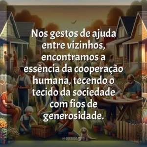 Nos gestos de ajuda entre vizinhos, encontramos a essência da cooperação humana, tecendo o tecido da sociedade com fios de generosidade.