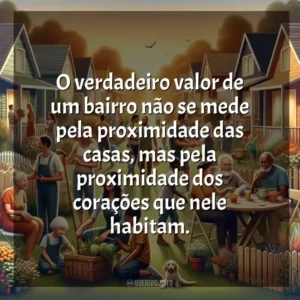 O verdadeiro valor de um bairro não se mede pela proximidade das casas, mas pela proximidade dos corações que nele habitam.
