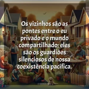 Os vizinhos são as pontes entre o eu privado e o mundo compartilhado; eles são os guardiões silenciosos de nossa coexistência pacífica.