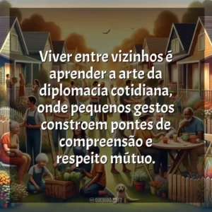 Viver entre vizinhos é aprender a arte da diplomacia cotidiana, onde pequenos gestos constroem pontes de compreensão e respeito mútuo.