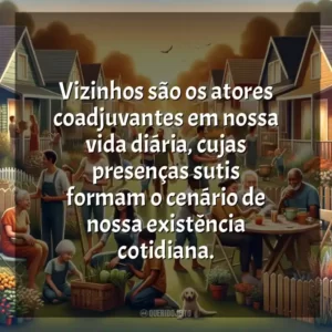 Vizinhos são os atores coadjuvantes em nossa vida diária, cujas presenças sutis formam o cenário de nossa existência cotidiana.