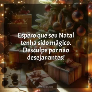 Espero que seu Natal tenha sido mágico. Desculpe por não desejar antes!