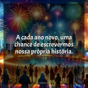 A cada ano novo, uma chance de escrevermos nossa própria história.