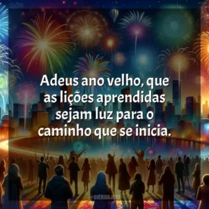 Adeus ano velho, que as lições aprendidas sejam luz para o caminho que se inicia.