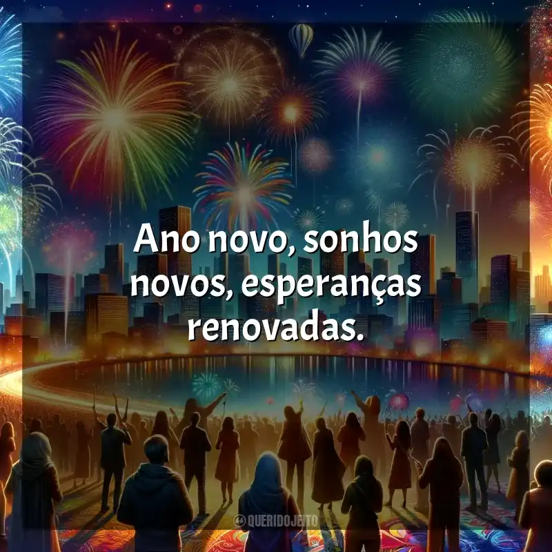 Frases de homenagem Final de Ano: Ano novo, sonhos novos, esperanças renovadas.