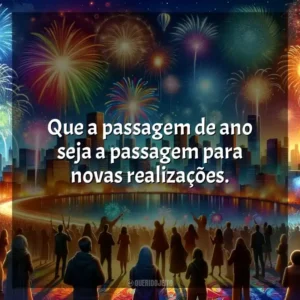 Que a passagem de ano seja a passagem para novas realizações.