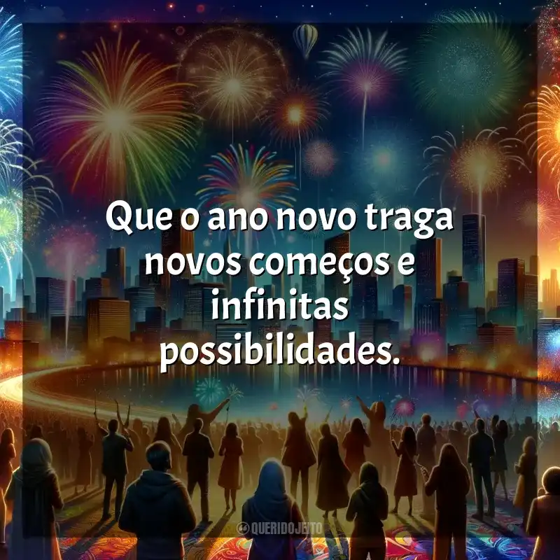 Frases para o Final de Ano: Que o ano novo traga novos começos e infinitas possibilidades.