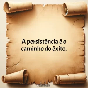 A persistência é o caminho do êxito.