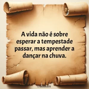 A vida não é sobre esperar a tempestade passar, mas aprender a dançar na chuva.