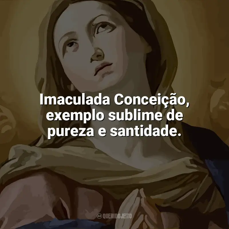 Frases reflexivas de Imaculada Conceição: Imaculada Conceição, exemplo sublime de pureza e santidade.