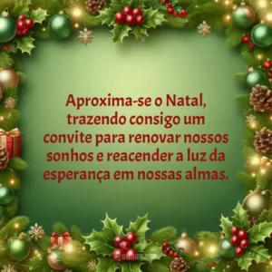 Aproxima-se o Natal, trazendo consigo um convite para renovar nossos sonhos e reacender a luz da esperança em nossas almas.