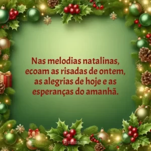 Nas melodias natalinas, ecoam as risadas de ontem, as alegrias de hoje e as esperanças do amanhã.