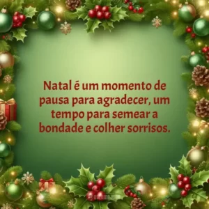 Natal é um momento de pausa para agradecer, um tempo para semear a bondade e colher sorrisos.
