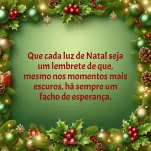 Que cada luz de Natal seja um lembrete de que, mesmo nos momentos mais escuros, há sempre um facho de esperança.