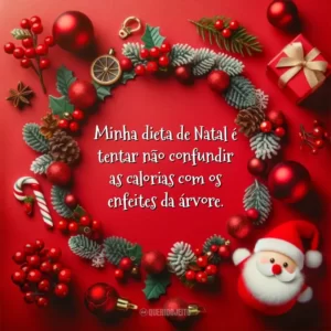 Minha dieta de Natal é tentar não confundir as calorias com os enfeites da árvore.