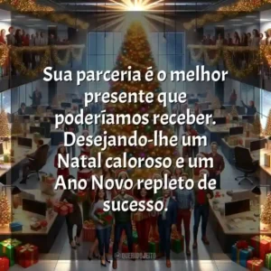 Sua parceria é o melhor presente que poderíamos receber. Desejando-lhe um Natal caloroso e um Ano Novo repleto de sucesso.